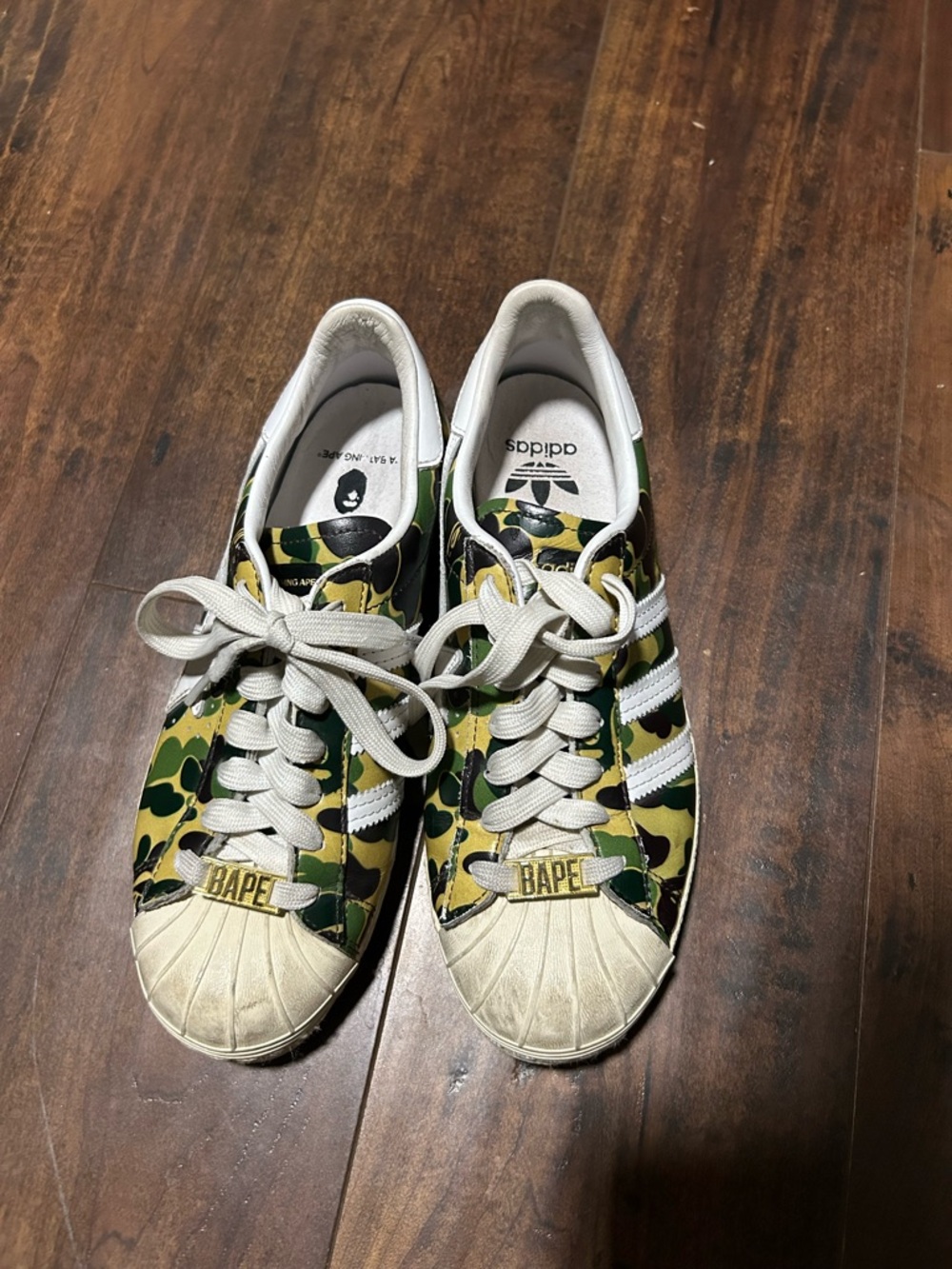 Bape adidas Green Camo Superstar Sneakers